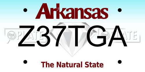 Z37TGA Arkansas License Plate