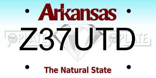 Z37UTD Arkansas License Plate