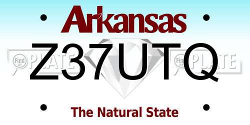 Z37UTQ Arkansas License Plate