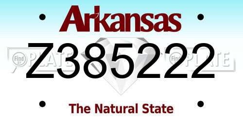 Z385222 Arkansas License Plate