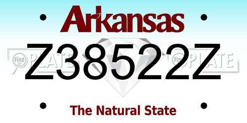 Z38522Z Arkansas License Plate
