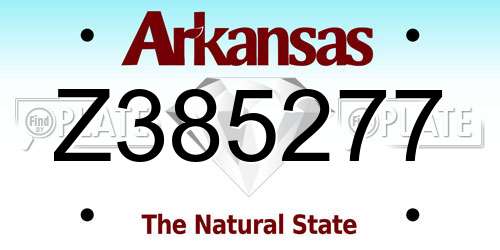 Z385277 Arkansas License Plate