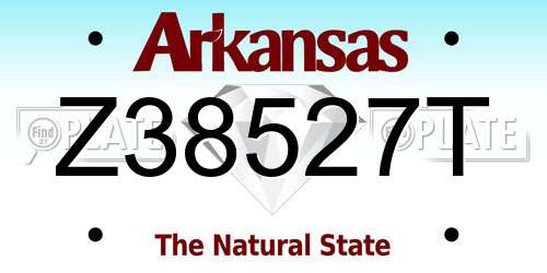 Z38527T Arkansas License Plate
