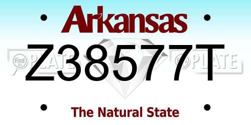 Z38577T Arkansas License Plate