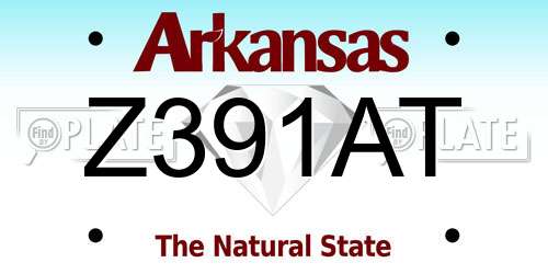 Z391AT Arkansas License Plate