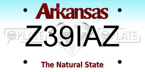 Z39IAZ Arkansas License Plate