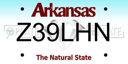 Z39LHN Arkansas License Plate