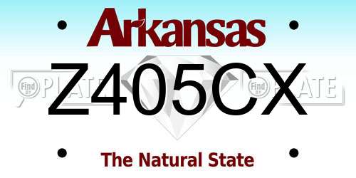 Z405CX Arkansas License Plate