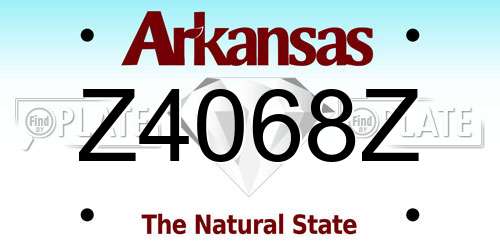 Z4068Z Arkansas License Plate