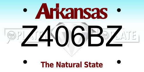 Z406BZ Arkansas License Plate