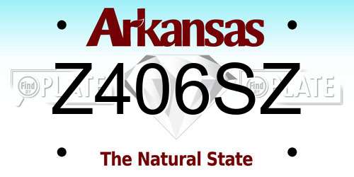 Z406SZ Arkansas License Plate