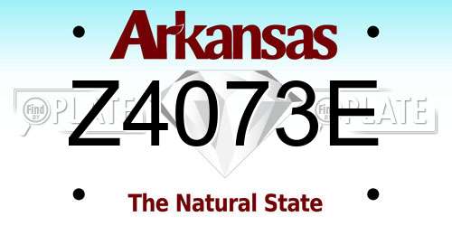Z4073E Arkansas License Plate