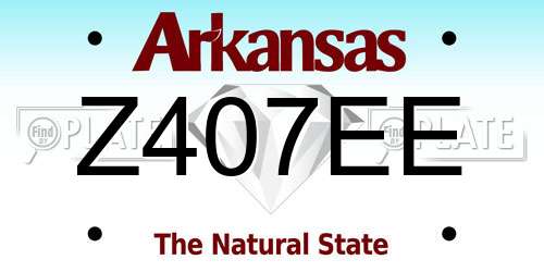 Z407EE Arkansas License Plate