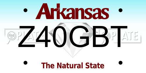 Z40GBT Arkansas License Plate