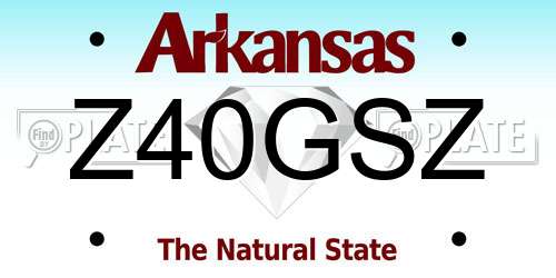 Z40GSZ Arkansas License Plate