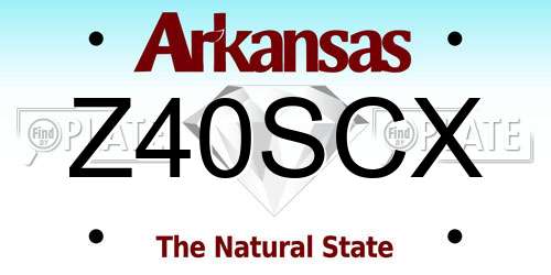 Z40SCX Arkansas License Plate