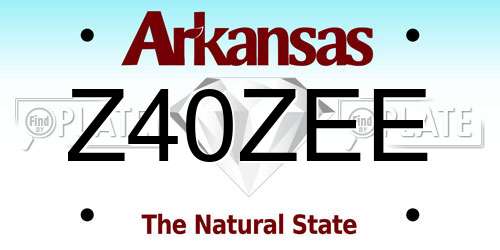 Z40ZEE Arkansas License Plate