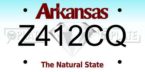 Z412CQ Arkansas License Plate