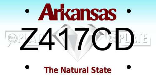 Z417CD Arkansas License Plate