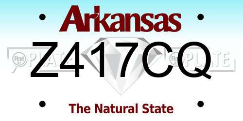 Z417CQ Arkansas License Plate
