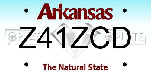 Z41ZCD Arkansas License Plate