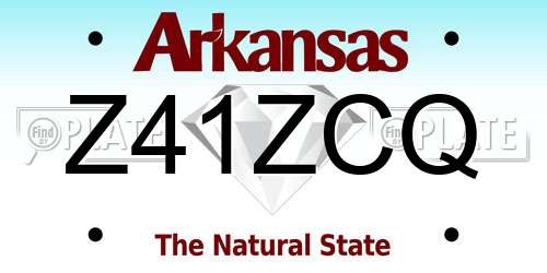 Z41ZCQ Arkansas License Plate