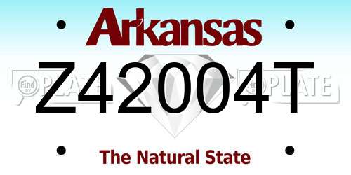 Z42004T Arkansas License Plate