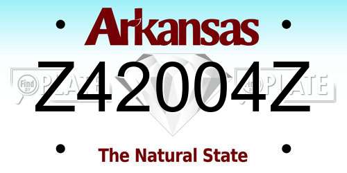 Z42004Z Arkansas License Plate