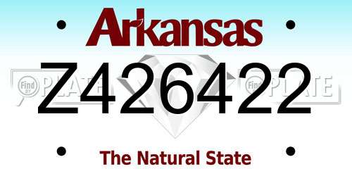 Z426422 Arkansas License Plate