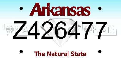 Z426477 Arkansas License Plate