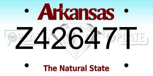 Z42647T Arkansas License Plate