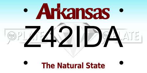 Z42IDA Arkansas License Plate