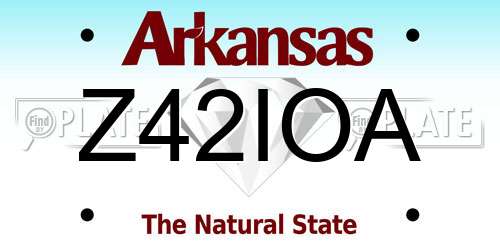 Z42IOA Arkansas License Plate