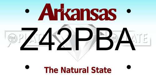 Z42PBA Arkansas License Plate