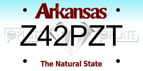 Z42PZT Arkansas License Plate