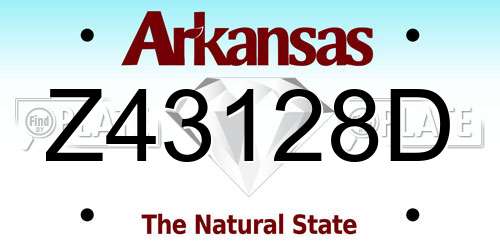 Z43128D Arkansas License Plate