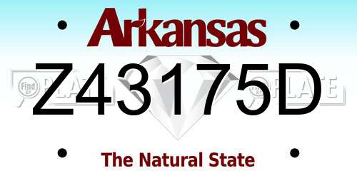 Z43175D Arkansas License Plate