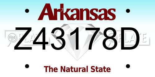 Z43178D Arkansas License Plate