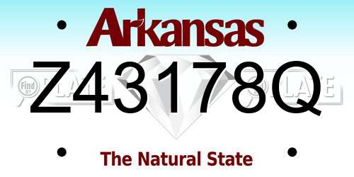 Z43178Q Arkansas License Plate