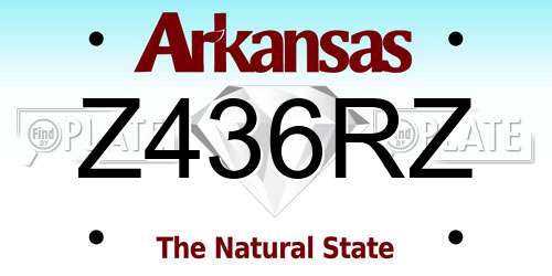 Z436RZ Arkansas License Plate