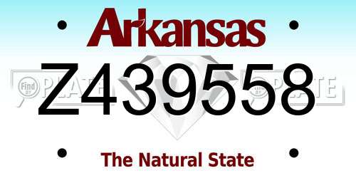Z439558 Arkansas License Plate