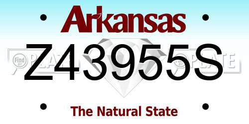 Z43955S Arkansas License Plate