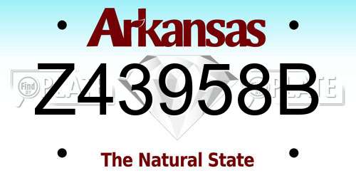Z43958B Arkansas License Plate