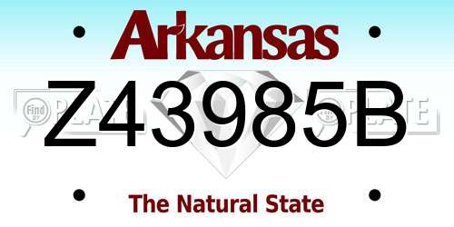 Z43985B Arkansas License Plate