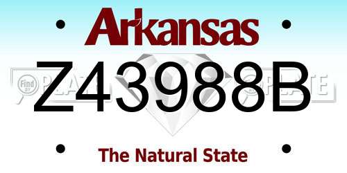 Z43988B Arkansas License Plate