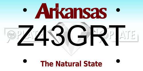 Z43GRT Arkansas License Plate