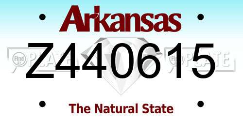 Z440615 Arkansas License Plate