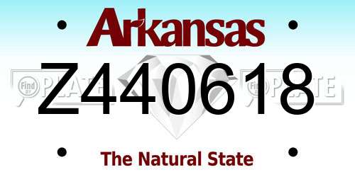 Z440618 Arkansas License Plate