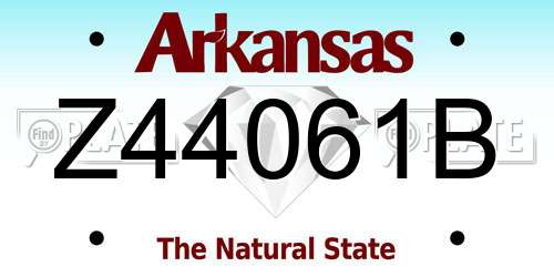 Z44061B Arkansas License Plate