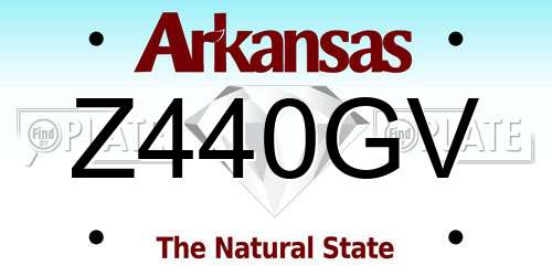 Z440GV Arkansas License Plate